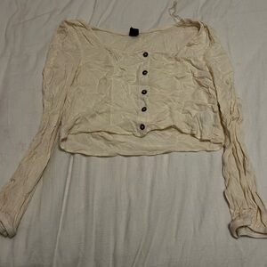 Target Cream Button-Down Shirt for Women
